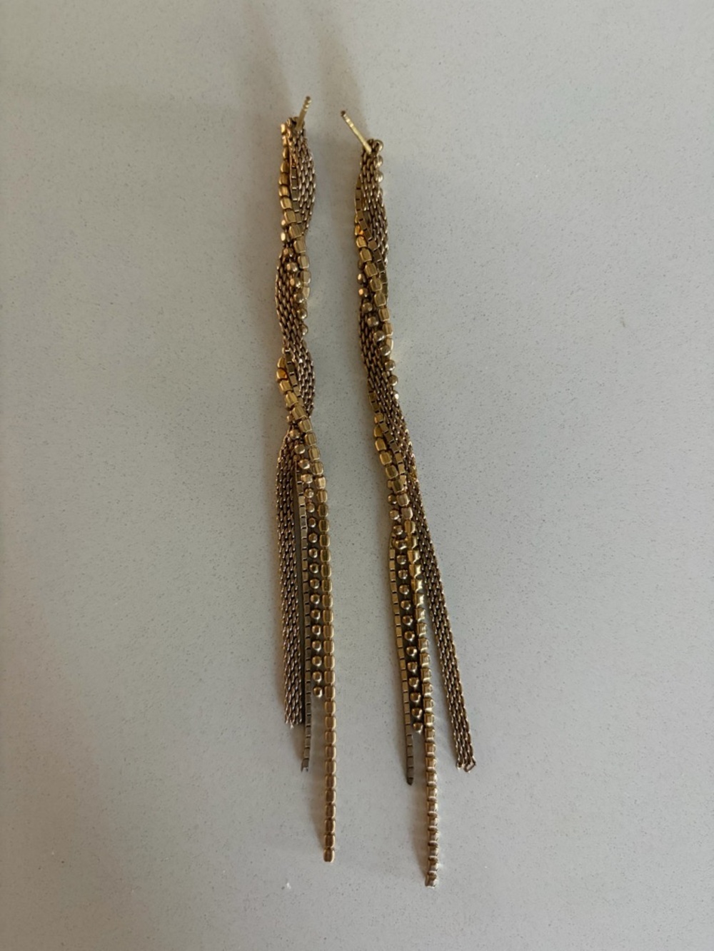 Gold Fringe & Sparkle Earrings
